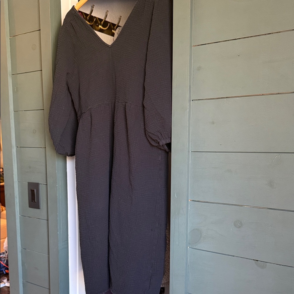Madewell linen dress, black